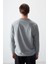 Gri Melanj Pamuk Yumuşak Dokulu Standart Fit Basic Erkek Sweatshirt - 88363 5