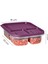 4lü 3 Bölmeli Dikdörtgen Saklama Kabı 1,15 Litre Mor 3