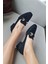 10 1900 Topukla Kadın Toka Detaylı 3 cm Topuklu Loafer Günlük Ayakkabı 1