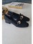 10 1900 Topukla Kadın Toka Detaylı 3 cm Topuklu Loafer Günlük Ayakkabı 3