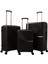 Kırılmaz Polipropilen 3'lü Valiz Seti Büyük & Orta & Kabin Siyah V374 1