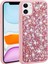 Apple iPhone 11 Kılıf Diamond Parlak Taşlı Linea Stil Kapak Silikon Pembe 1