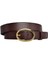 Deri, Gold Tokalı 3 cm Koyu Kahverengi Kadın Kemeri; Elbise, Pantolon Kemeri=3cm-Kdn-36 3