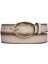 Deri, Gold Oval Tokalı 3 cm Vizon Kadın Kemeri; Elbise, Pantolon Kemeri=3cm-Kdn-36 1