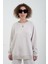 Bej O Yaka Triko Detay Modal Sweatshirt Pantolon Takım 4