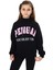 Siyah Pengai Yazı Baskı Polarlı Kız Çocuk Sweatshirt 18328 1