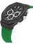 Gun Kaplamalı Siyah Kadranlı Yeşil Silokon Kordonlu Erkek Kol Saati 2