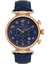 Lacivert Kadranlı Multifonksiyonlu Lacivert Deri Kordonlu Erkek Kol Saati 1