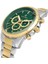Yeşil Kadranlı Sarı Gümüş Kaplamalı Takvimli Erkek Kol Saati 2