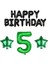 Siyah Happy Bırthday Yeşil Rakam ve Yıldız Folyo Balon Seti Yaş 5 1