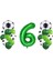 6 Yaş Futbol Temalı Yeşil Rakamlı Balon Seti 1