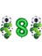 8 Yaş Futbol Temalı Yeşil Rakamlı Balon Seti 1