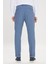 Slim Fit Dar Kesim Desenli Yünlü Yan Cepli Pantolon 5