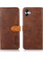 Samsung Galaxy A05 Için Khazneh 4g Case Cowhide Doku Pu Deri Deri Stand Cüzdan Telefon Kapak-Kahverengi (Yurt Dışından) 1