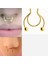 Gold Renk 316 L Paslanmaz Çelik Fake Piercing Sıkıştırmalı Labret Piercing Delik Gerektirmez 3