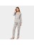Yaprak Desenli Uzun Kollu Gömlek Yaka Pijama Takımı 5