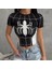 Siyah Spider Cosplay Kısa Kollu Crop 1