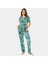 Yapraklı Kısa Kollu Gömlek Yaka Pijama Takımı 2