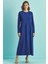 Uzun Kollu Mavi Triko Elbise 1