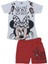 Kız Çocuk Mickey Mouse Kalp Baskılı 2'li Alt Üst Şort Takım 1