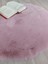 Yuvarlak Tavşan Tüyü Peluş Süet Tabanlı Ultra Yumuşak Yıkanabilir Post Pembe Renk 5