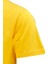 Erkek Bisiklet Yaka Standart Fit Kabartma Göğüs Baskılı Sarı T-Shirt 3