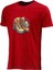 Erkek Bisiklet Yaka Standart Fit Bot Göğüs Baskılı Bordo T-Shirt 1