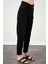 Kadın Siyah Beli Kendinden Kemerli Gabardin Basic Pantolon 4