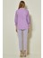 Dar Paça Lila Pamuklu Pantolon 2