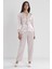 1160 Kadın Saten Dantelli Pijama Takımı-Pudra 2