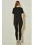 Baskılı Siyah Modal Tayt 2