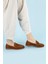 Monk Kadın Süet Taba Loafer Ayakkabı 4