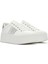 Kadın Beyaz Kalın Tabanlı Taşlı Sneaker 3