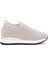 Kadın Bej Kalın Tabanlı Taşlı Sneaker 1