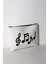 Kadın Vegan Deri Clutch Fermuarlı Beyaz Nota Figürlü Baskılı Omuz Çantası 5