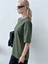 Kadın Haki Oversize T-Shirt 2