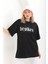 Baskılı Oversize T-Shirt Siyah 1