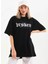 Baskılı Oversize T-Shirt Siyah 4