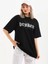 Baskılı Oversize T-Shirt Siyah 5