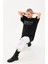 Taş Desenli Oversize T-Shirt Siyah 4