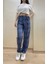 Kadın Lastikli Bel %100 Pamuklu Kurdeleli Desenli Pijama Altı 2