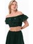 Lavinya Vual Lastik Detaylı Nakışlı Yazlık Crop Bluz Yeşil Ysl 5