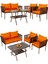 Hilda Alüminyum Bahçe Oturma Grubu Turuncu 2+1+1+Sehpa 1