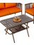 Hilda Alüminyum Bahçe Oturma Grubu Turuncu 2+1+1+Sehpa 4