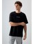 Siyah %100 Pamuk Kalın Yumuşak Dokulu Oversize Fit Baskılı Erkek T-Shirt - 88359 1
