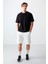 Siyah Pamuklu Kalın Yumuşak Dokulu Oversize Fit Basic Erkek T-Shirt - 88377 4