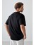 Siyah %100 Pamuk Kalın Yumuşak Dokulu Oversize Fit Baskılı Erkek T-Shirt - 88361 5