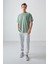 Açık Yeşil %100 Pamuk Kalın Yumuşak Dokulu Oversize Fit Basic Erkek T-Shirt - 88353 4
