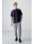 Lacivert Pamuklu Kalın Yumuşak Dokulu Oversize Fit Basic Erkek T-Shirt - 88377 2