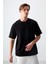 Siyah Pamuklu Kalın Yumuşak Dokulu Oversize Fit Basic Erkek T-Shirt - 88377 1